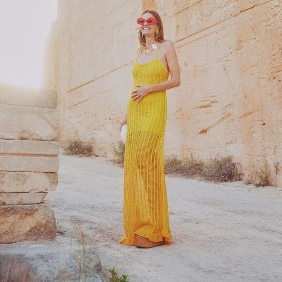 Mango Yellow and Orange Maxi Dress - Picture 10 of 11